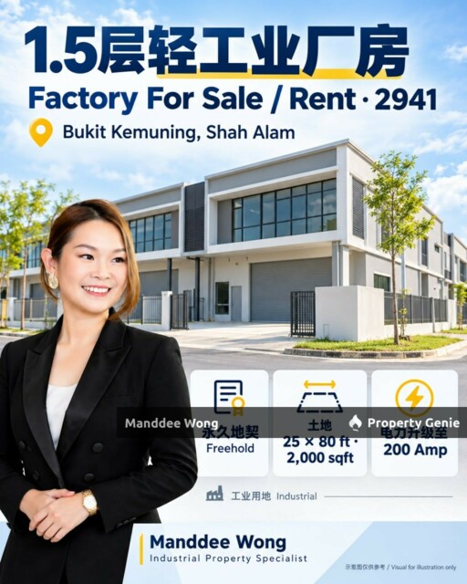 WTS/1.5 STOREY LIGHT FACTORY/2,000 SQFT/BUKIT KEMUNING/SHAH ALAM