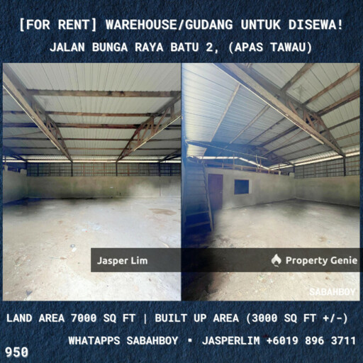 Warehouse/Gudang (Jalan Bunga Raya Batu 2) Apas Tawau