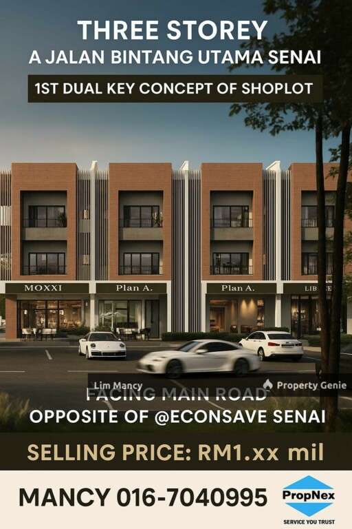 Senai Bintang Utama Three Storey Shoplot with Dual Keys Concept @Senai Utama