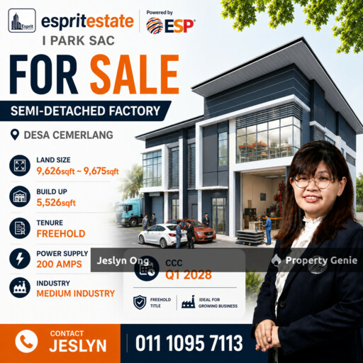 1.5 Storey Detached Factory at Desa Cemerlang For Sale (Brand New)