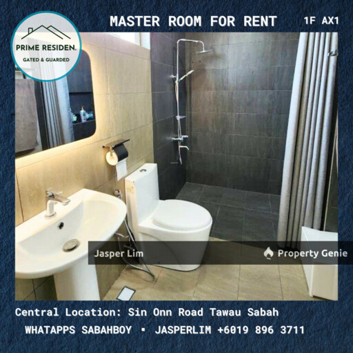 Master Room # Semi D Taman Prime Residen (Gated Guarded) Room Specialist Tawau