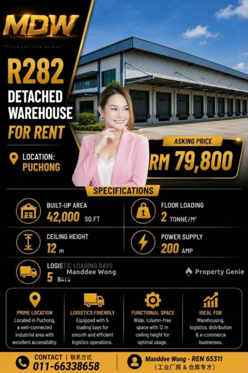 WTR/SHARING WAREHOUSE/42,000 SQFT/PUCHONG/SELANGOR