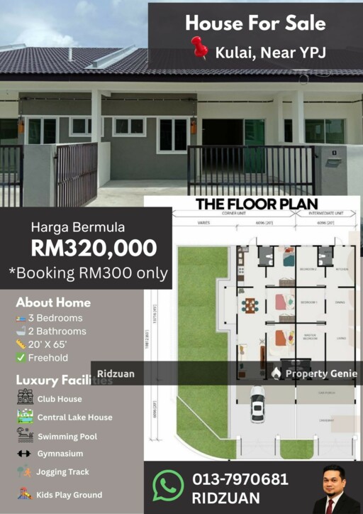 Lyra Kulai, Single Storey Terrace House with Club House Facility