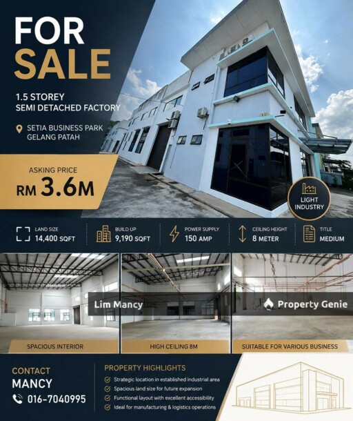 Setia Business Park Laman Setia Gelang Patah Semi Detached Factory
