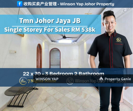 Single Storey House Taman Johor jaya JB Kitchen Full Extend Freehold