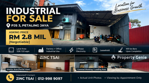 Industrial Property for Sale – Pusat Perindustrian Taman Medan, PJS 3, Petaling Jaya