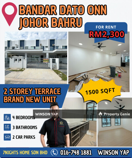 2 Storey Terrace House Bandar Dato Onn JB Brand New Partial Furnished