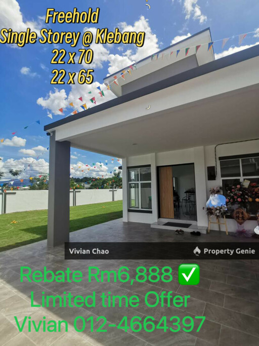 Freehold Single Storey For Sale @Klebang