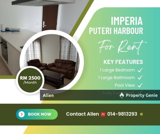 For Rent: Fully Furnished 1-Bed Imperia Condominium @ Puteri Harbour