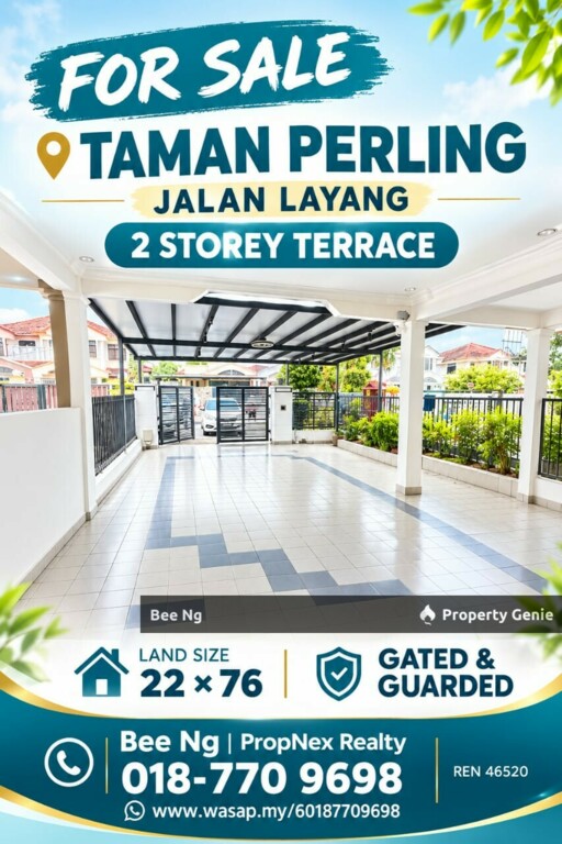 Taman Perling / Jalan Layang / Double Storey Terrace 22x76 / G&G