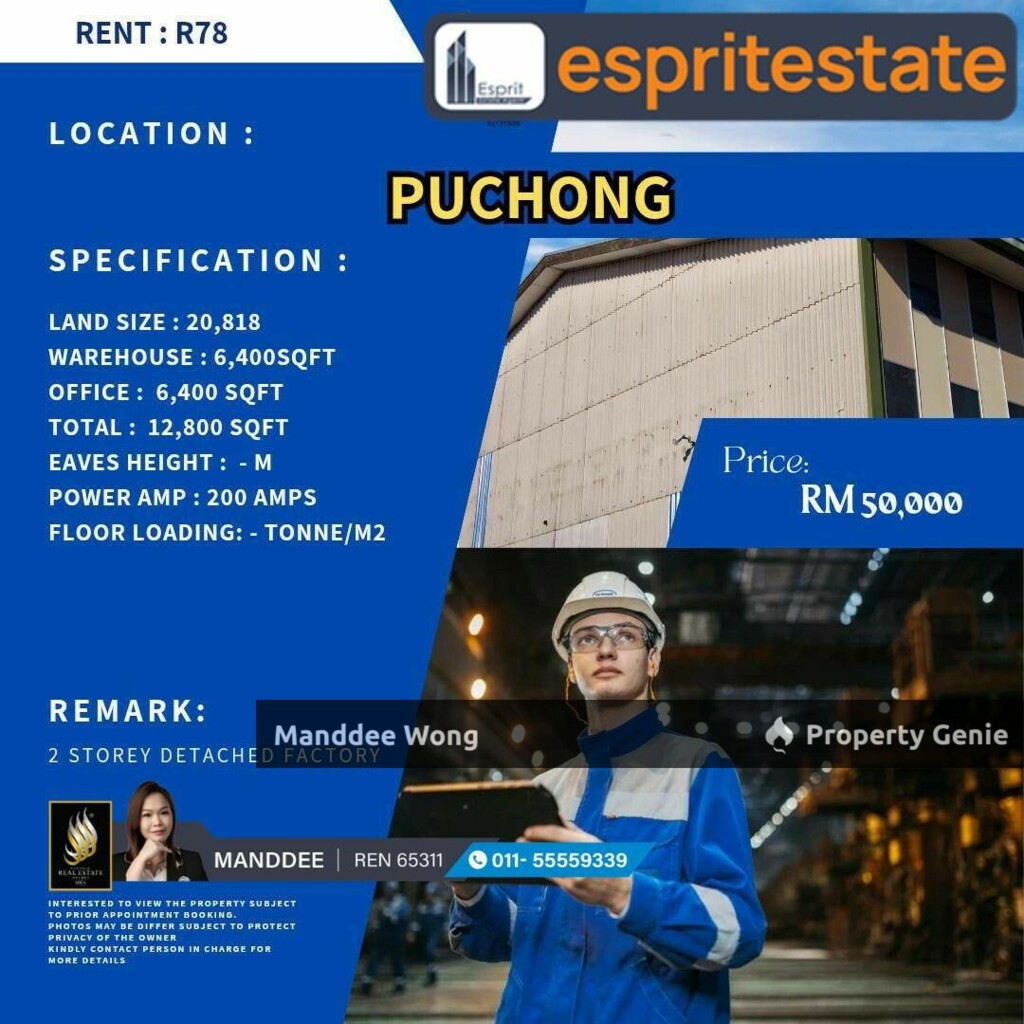 WTR/WAREHOUSE/FACTORY/6400 SQFT/50K/PUCHONG