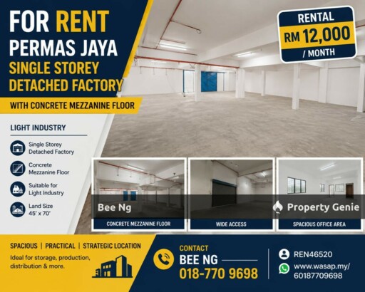 Permas jaya / Single Storey Detached Factory / Light Industry