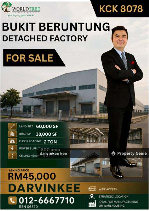 BUKIT BERUNTUNG DETACHED FACTORY FOR RENT