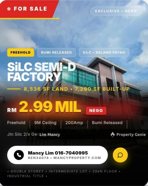 SILC Tiong Nam Gelang Patah Semi Detached Medium Industrial