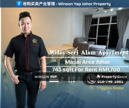 Midas Seri Alam Apartment Masai Fully Furnished Have Carpark For Rent