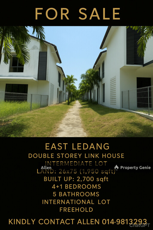 Excellent Value: 2,700 sqft Built-up, Renovated Link House in Prime East Ledang