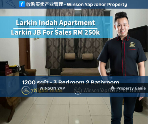 Larkin Indah Apartment Larkin JB Can Full Loan Leasehold Non Bumi Lot