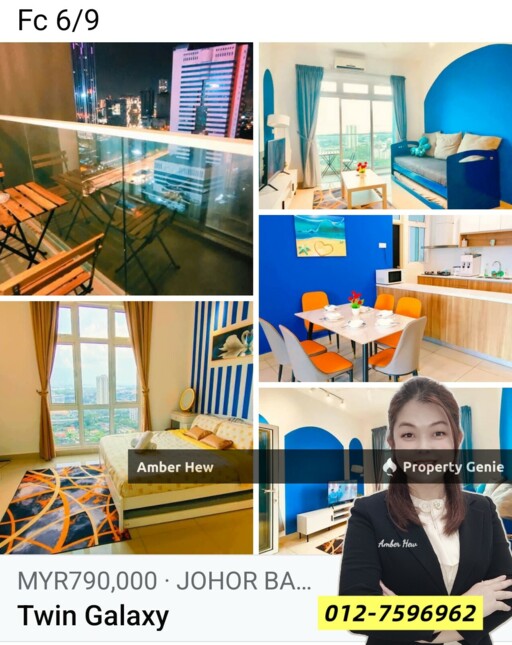 Twin Galaxy Johor town  3bed 2bath fully furnished for sale