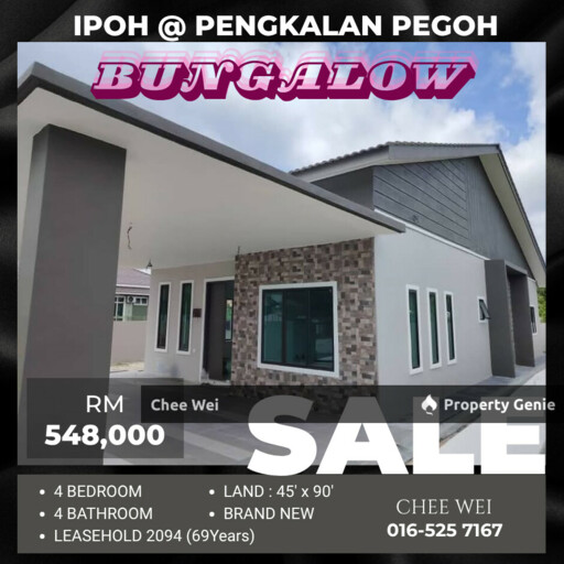 📍IPOH @ Pengkalan Pegoh Single Storey Bungalow For Sales
