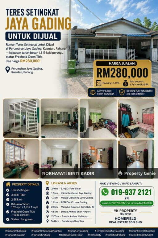 TERES SETINGKAT JAYA GADING UNTUK DIJUAL