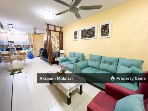 Freehold, Corner Unit, Low Level, Fully Furnished & Renovated | Pangsapuri De Bayu RSKU Setia Alam