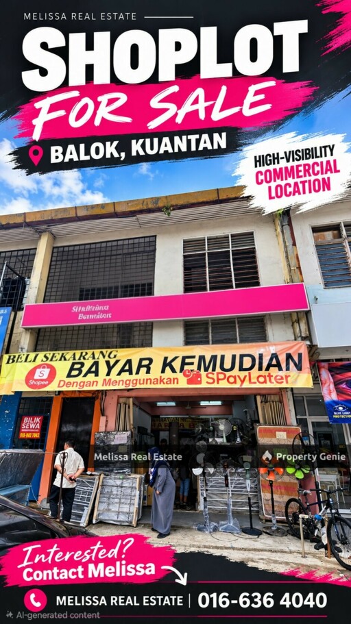 Kuantan Balok Shop Lot Strategik Location For Sale