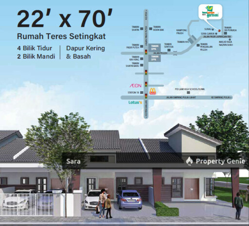 Teres 1Tingkat Hak Milik Kekal (Freehold) Taman Lapangan Harmoni, Ipoh