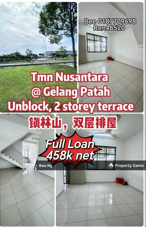 Taman Nusantara Gelang Patah Full Loan Unblock 2 storey terrace nearby 2nd link