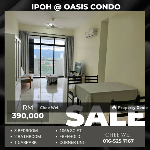 📍IPOH @ Oasis Condo Corner Unit For Sale