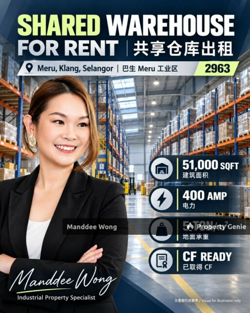 WTR/SHARED WAREHOUSE/51,000 SQFT/MERU/KLANG/SELANGOR