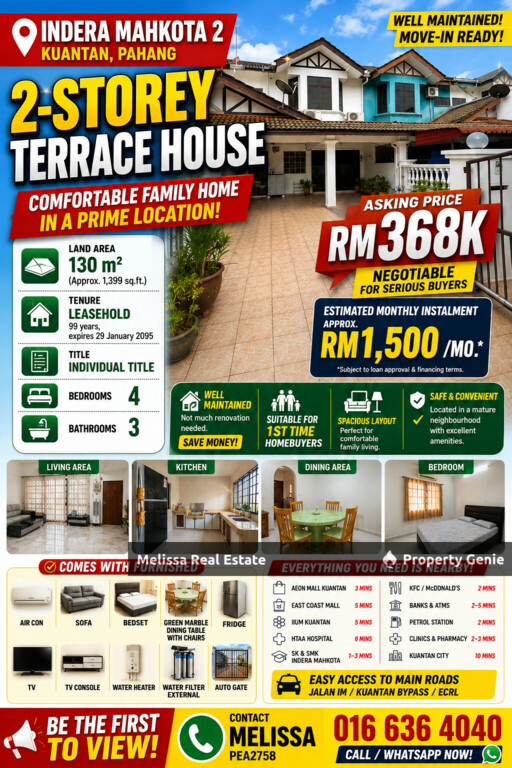 2 storey Terrace House in IM 2 Move in ready