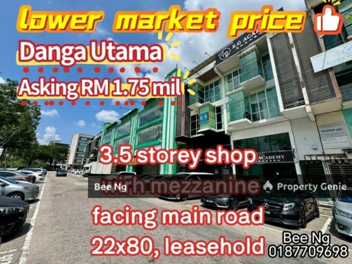 Danga Utama / 3.5 Storey Shop / Facing Main Road / Below Market Price