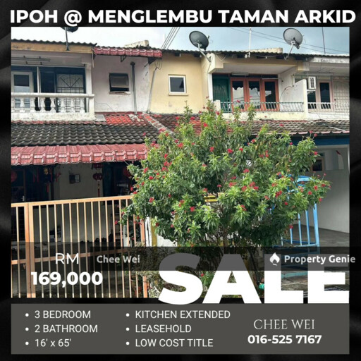 📍IPOH @ Menglembu Taman Arkid Double Storey House For Sale