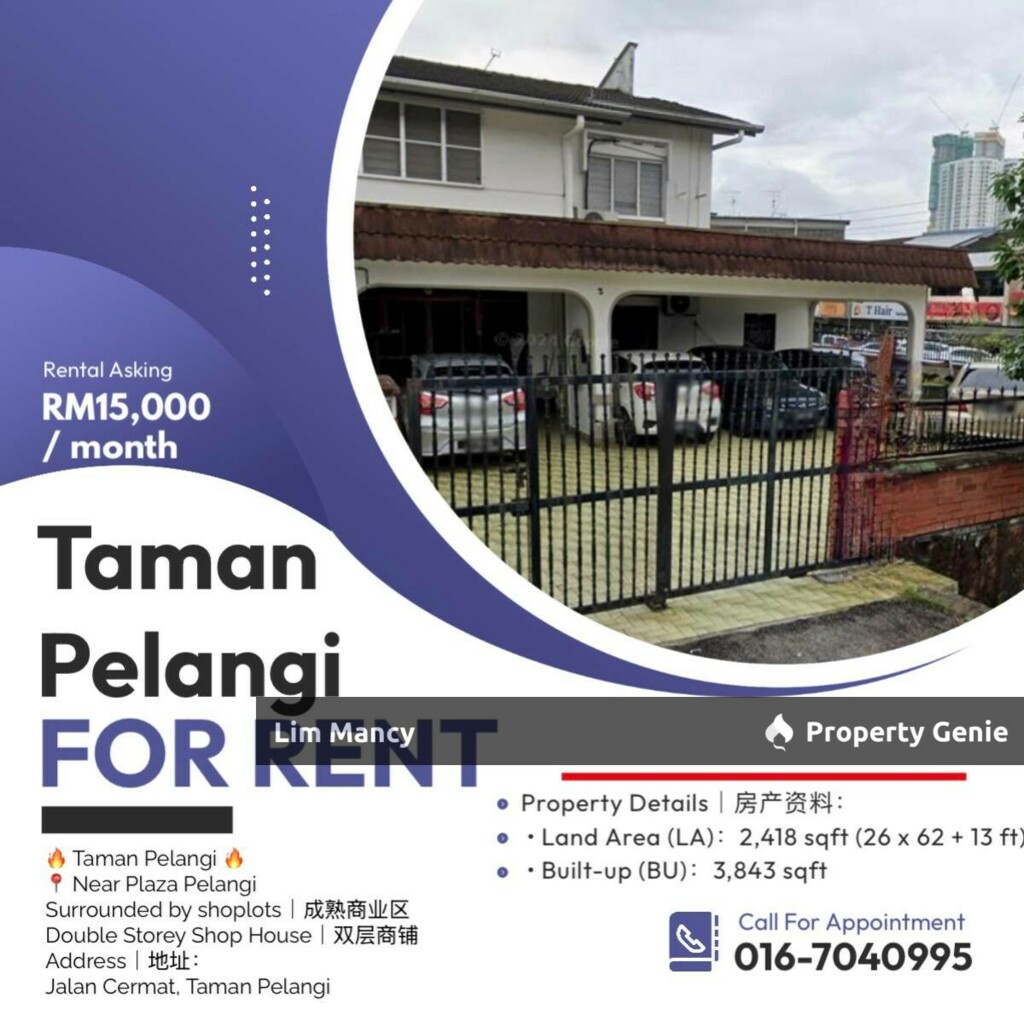 Taman Pelangi Jalan Cermat Double Storey Corner