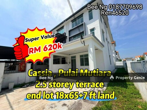 Cassia @ Pulai Mutiara 2.5 Storey Terrace End Lot With Land