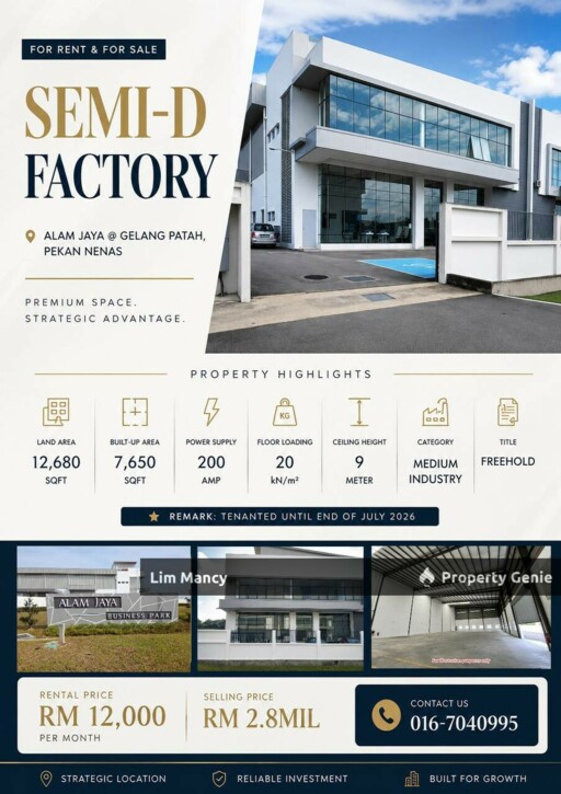 Alam Jaya Semi Detached Medium Industrial Factory