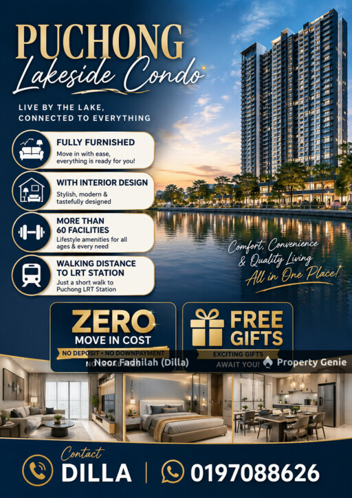 Puchong Lakeside Condominium Zero Moving Cost With Great Packages