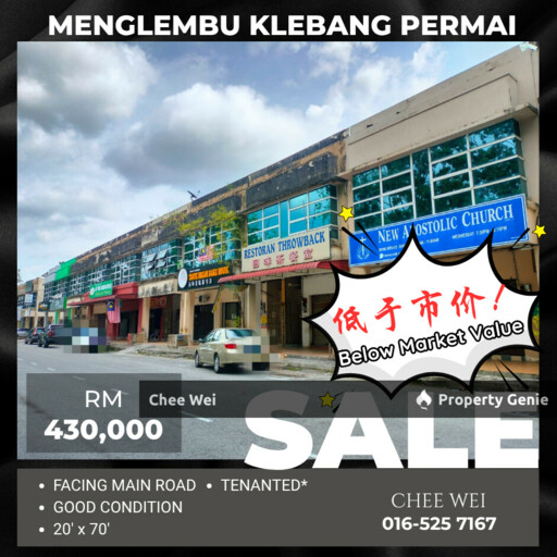 Menglembu Klebang Permai double storey shoplot For Sale