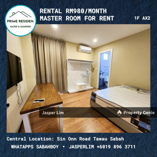 Master Room # Semi D Taman Prime Residen (Gated Guarded) Room Specialist Tawau