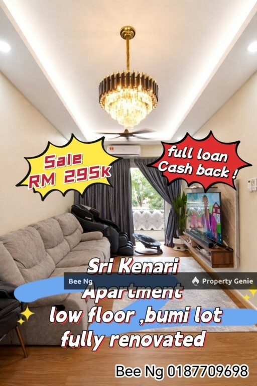 Sri Kenari Apartment / Tampoi / Fully Renovated / Cheapest Price / Full Loan / Cash Back