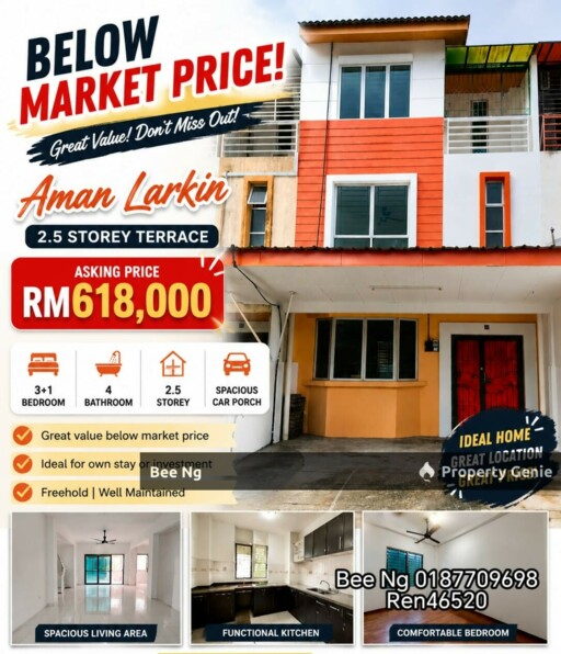 Taman Aman Larkin / 2.5 Storey Terrace G&G