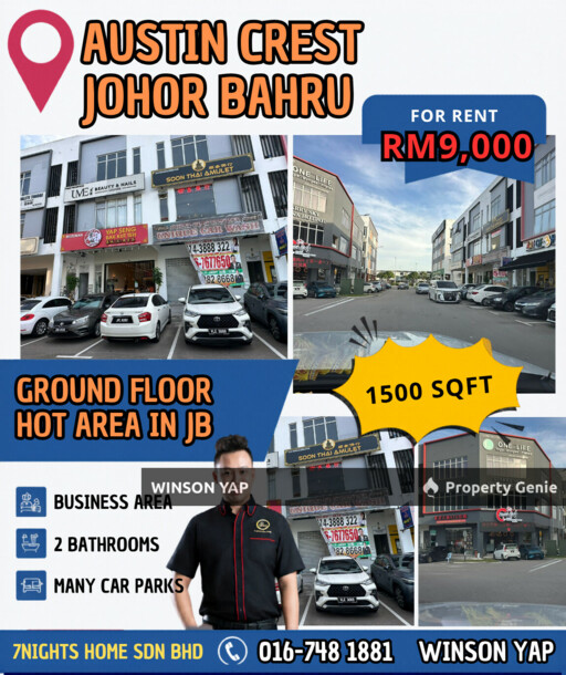 Ground Floor 3 Storey Shop Office Austin Crest JB Hot Business Area