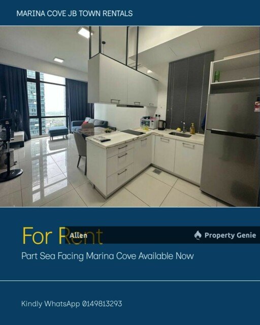 Marina Cove, JB Town (Tower C) Corner unit with Part Sea Facing