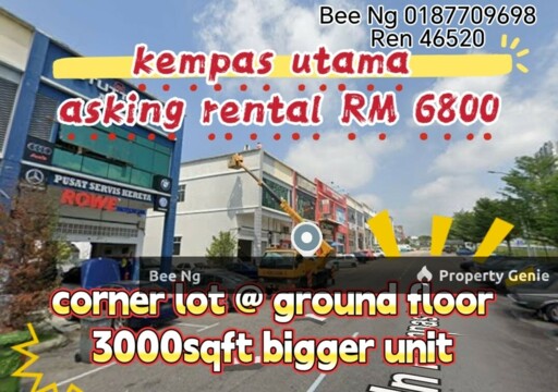 Ground Floor Corner Shoplot / Kempas Utama