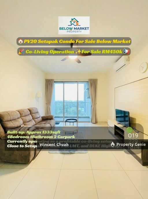 (BelowMarket) PV20 Setapak Renovated Unit with Cost 100k