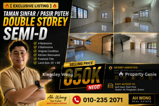 Pasir Puteh Taman Sin Far Freehold Double Storey Semi D Simple Renovated Near St Aeon 18 Pengkalan Lahat Botani
