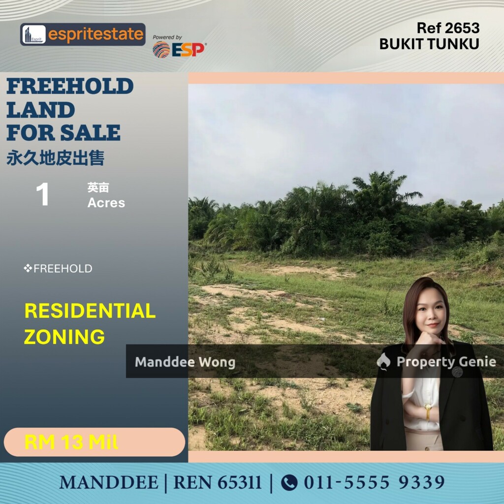 WTS/RESIDENTIAL ZONING LAND/1 ACRE/13MIL/BUKIT TUNKU/KUALA LUMPUR