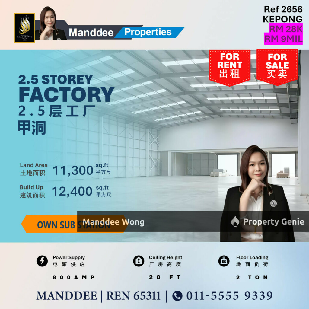 WTS/SEMI DETACHED FACTORY/12,400 SQFT/9MIL/KEPONG