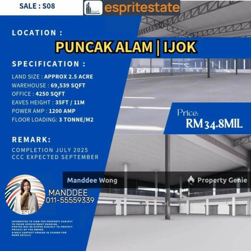 WTS/Ijok/Kuala Selangor/65,539 SQFT/34.8 Mil