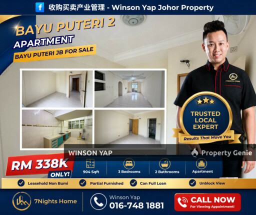 Bayu Puteri 2 Apartment JB Can Full Loan Low Down Payment Unblock View